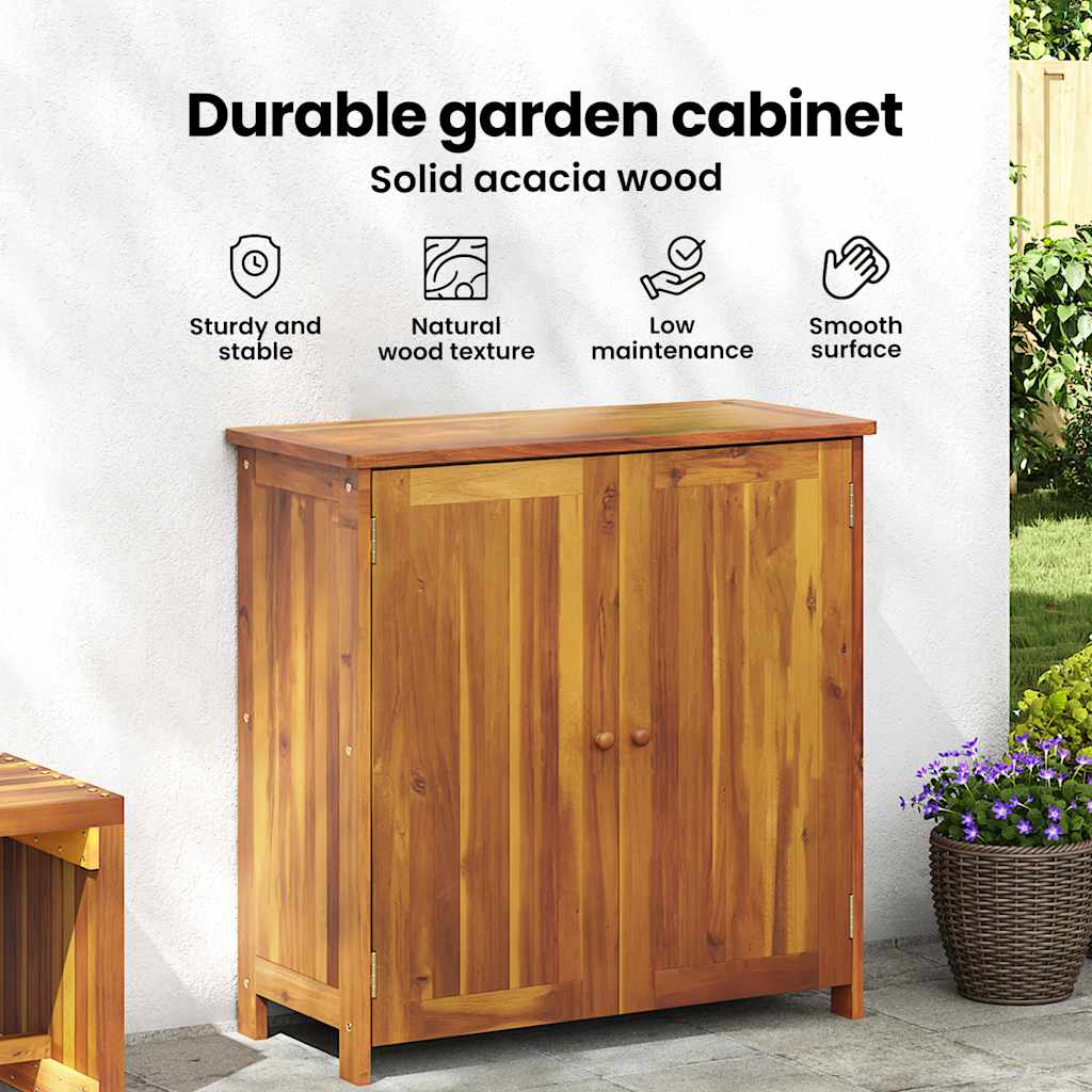 Garden Cabinet with Shelf with Door Natural Solid Acacia Wood