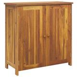 Garden Cabinet with Shelf with Door Natural Solid Acacia Wood - Front View