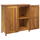 Garden Cabinet with Shelf with Door Natural Solid Acacia Wood - 45-Degree Angle
