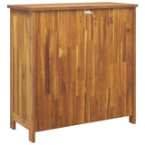 Garden Cabinet with Shelf with Door Natural Solid Acacia Wood - Low Angle