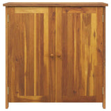 Garden Cabinet with Shelf with Door Natural Solid Acacia Wood - Rear View