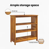 Garden Cabinet Natural 90 x 40 x 90cm Solid Acacia Wood - Extra Image