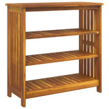 Garden Cabinet Natural 90 x 40 x 90cm Solid Acacia Wood - Front View