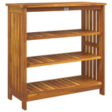 Garden Cabinet Natural 90 x 40 x 90cm Solid Acacia Wood - Close-Up Angle