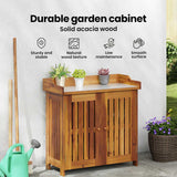 Garden Cabinet Brown 93 x 41.5 x 98cm Solid Acacia Wood