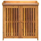 Garden Cabinet Brown 93 x 41.5 x 98cm Solid Acacia Wood - Rear View