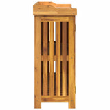 Garden Cabinet Brown 93 x 41.5 x 98cm Solid Acacia Wood - Close-Up Angle