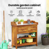 Garden Cabinet Brown 93 x 41.5 x 98cm Solid Acacia Wood