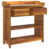 Garden Cabinet Brown 93 x 41.5 x 98cm Solid Acacia Wood - 45-Degree Angle