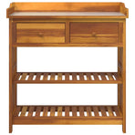 Garden Cabinet Brown 93 x 41.5 x 98cm Solid Acacia Wood