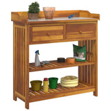 Garden Cabinet Brown 93 x 41.5 x 98cm Solid Acacia Wood