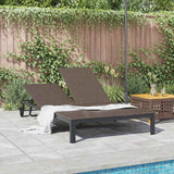 Sunbed Poly Rattan Brown - Side View