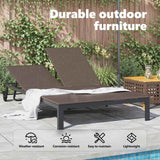 Sunbed Brown 206 x 115 x 75 cm Poly Rattan - Low Angle