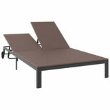 Sunbed Brown 206 x 115 x 75 cm Poly Rattan - Top-Down View