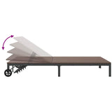 Sunbed Poly Rattan Brown