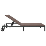 Sunbed Brown 206 x 115 x 75 cm Poly Rattan - Rear View