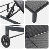 Sunbed Poly Rattan Black