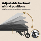 Sunbed Black 206 x 115 x 75 cm Poly Rattan - Extra Image