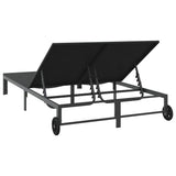 Sunbed Black 206 x 115 x 75 cm Poly Rattan