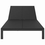 Sunbed Black 206 x 115 x 75 cm Poly Rattan