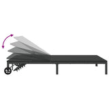 Sunbed Poly Rattan Black