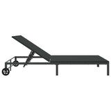 Sunbed Black 206 x 115 x 75 cm Poly Rattan - Rear View