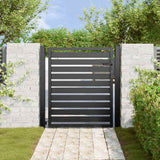 Garden Gate Lockable Black 100x100 cm Aluminium - Side View