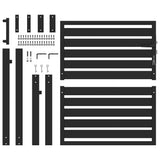 Garden Gate Lockable Black 100x100 cm Aluminium
