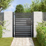 Garden Gate Lockable Black 100x120 cm Aluminium - Side View