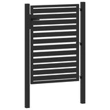Garden Gate Lockable Black 100x120 cm Aluminium - Close-Up Angle