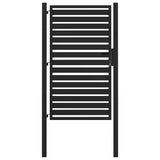 Garden Gate Lockable Black 100x150 cm Aluminium - Front View