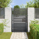 Garden Gate Lockable Black 100x150 cm Aluminium - Side View