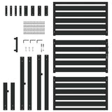 Garden Gate Lockable Black 100x150 cm Aluminium - 45-Degree Angle