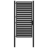 Garden Gate Lockable Black 100x180 cm Aluminium - Front View