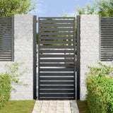 Garden Gate Lockable Black 100x180 cm Aluminium - Side View
