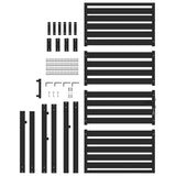 Garden Gate Lockable Black 100x180 cm Aluminium - 45-Degree Angle