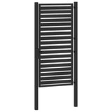 Garden Gate Lockable Black 100x180 cm Aluminium - Close-Up Angle