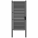 Garden Gate Lockable Black 100x200 cm Aluminium - Front View