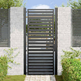 Garden Gate Lockable Black 100x200 cm Aluminium - Side View