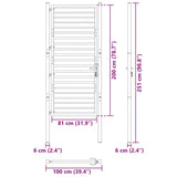 Garden Gate Lockable Black 100x200 cm Aluminium - Extra Image
