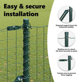 Embedded Fence Post 7 pcs Green Powder-Coated Steel - Rear View