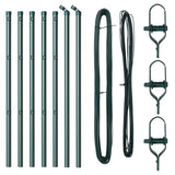 Fence Posts Manual 7 pcs Green Ø32mm 80 cm Galvanised steel - Top-Down View