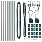 Embedded Fence Post 7 pcs Green Powder-Coated Steel