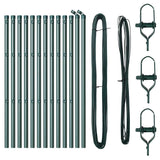 Embedded Fence Post 13 pcs Green Powder-Coated Steel