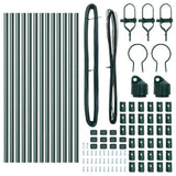 Embedded Fence Post 13 pcs Green Powder-Coated Steel
