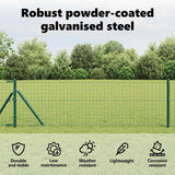 Embedded Fence Post 7 pcs Green Powder-Coated Steel