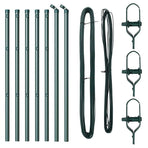 Embedded Fence Post 7 pcs Green Powder-Coated Steel