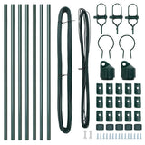 Embedded Fence Post 7 pcs Green Powder-Coated Steel
