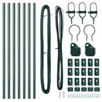 Embedded Fence Post 7 pcs Green Powder-Coated Steel