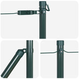 Fence Posts Manual 13 pcs Green Ø32mm 100 cm Galvanised steel - Rear View
